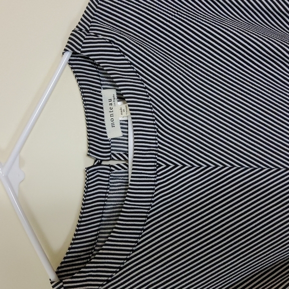 Monteau Women's black & White  Top Sz M - Picture 2 of 4